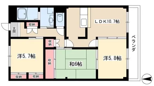 レジデンス井の森【4階】の間取り