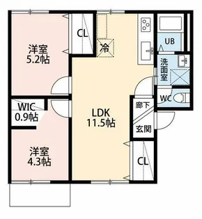 マンハイム城南 A【1階】の間取り