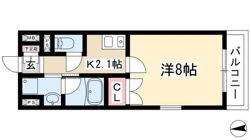 wish【202号室】の間取り