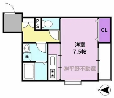 RIOND-MI【105号室】の間取り