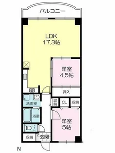 明石土山駅前スカイハイツB棟【2階】の間取り