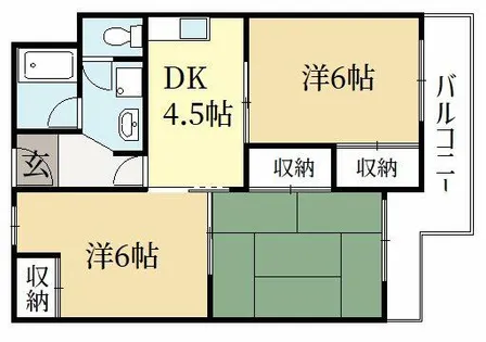 コーポラス大洋向島【3E号室】の間取り