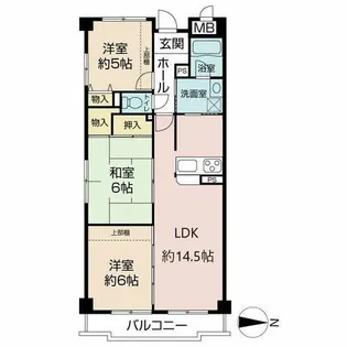 大阪府堺市西区浜寺南町1丁【マンション】の間取り