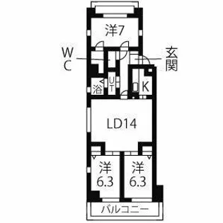 フェリーチェ勝川【1階】の間取り