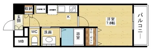 1Kの間取り画像