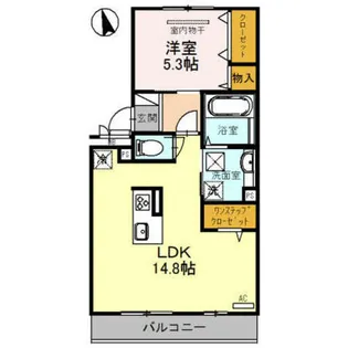 カーサ ルミノサ ドゥーエ【1階】の間取り
