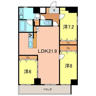 Casa GRIGIO【10階】の間取り