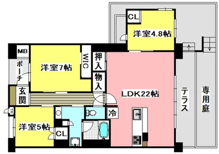 Brillia City千里丘F棟【4F号室】の間取り