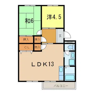 コーポ築山【1階】の間取り