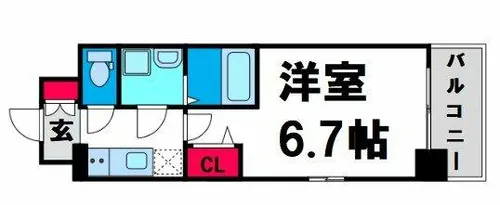 エスリード中之島ザコア【7階】の間取り