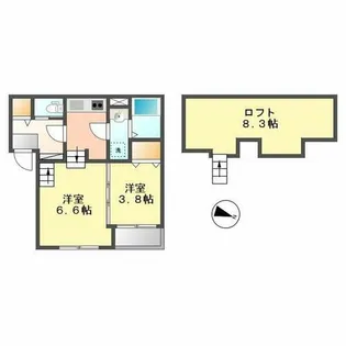 ディアマンテ【203号室】の間取り