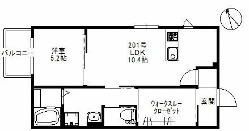 CHATON姪浜【2階】の間取り