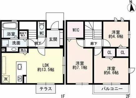 愛知県名古屋市瑞穂区春山町【一戸建】の間取り