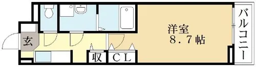 ラウレア宇治【1階】の間取り