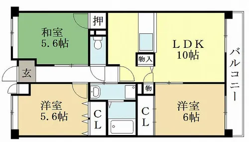 京都府宇治市広野町中島【マンション】の間取り