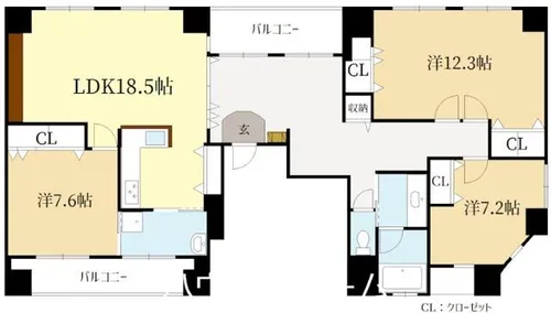 COCO五条大宮【7階】の間取り
