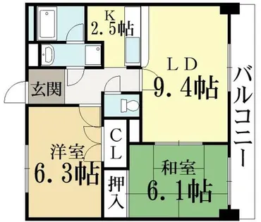 京都府城陽市寺田水度坂【マンション】の間取り
