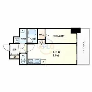 エスリードレジデンス大阪谷町ザ・マークス【11階】の間取り