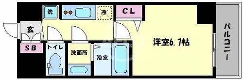 プレサンス谷町九丁目ディセオ【11階】の間取り