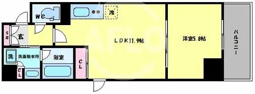 レジデンストレゾールデュー【7階】の間取り