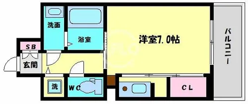 ジュネーゼグラン上本町【9階】の間取り