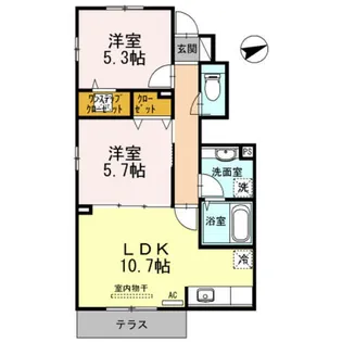 サニーガーデン瓜破 A棟【1階】の間取り
