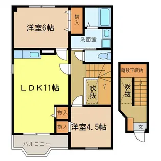 ミシュカーン【201号室】の間取り