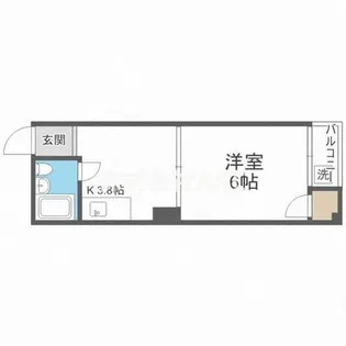 南森町ロイヤルハイツ【505号室】の間取り