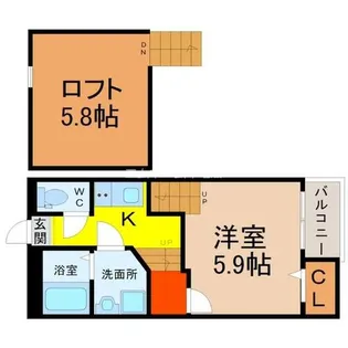 Creo堀田弐番館(クレオ)【1階】の間取り