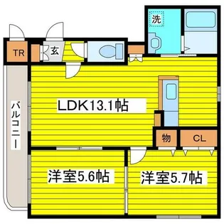 北海道札幌市東区北二十八条東17丁目【マンション】の間取り