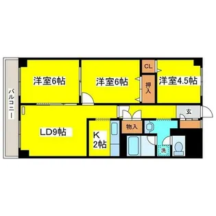 北海道札幌市東区北二十三条東22丁目【マンション】の間取り