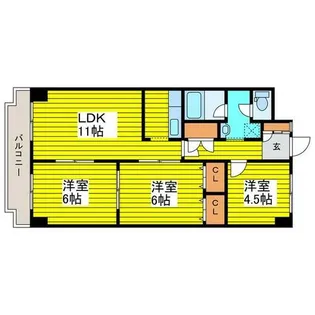千松ハイツ【106号室】の間取り