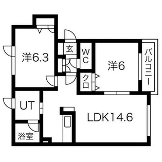 北海道札幌市東区北二十二条東22丁目【アパート】の間取り