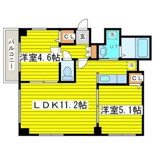 北海道札幌市東区北十五条東7丁目【マンション】の間取り