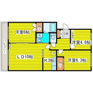 北海道札幌市東区北二十六条東18丁目【マンション】の間取り
