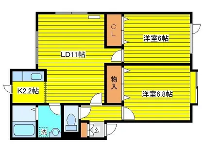 ハイツ トクセン【2階】の間取り