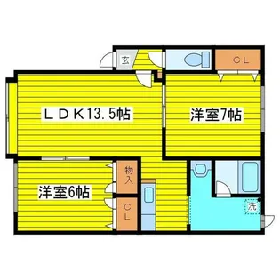 北海道札幌市東区北二十四条東7丁目【アパート】の間取り