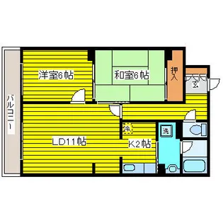北海道札幌市東区東苗穂五条3丁目【マンション】の間取り
