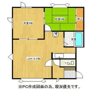 北海道札幌市白石区菊水元町二条4丁目【アパート】の間取り