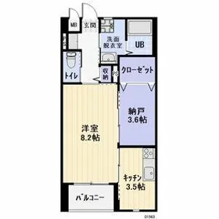 Raffinato中里【201号室】の間取り