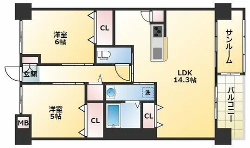 グラン・エスポワール【2階】の間取り