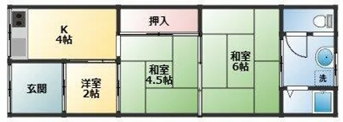 大阪府松原市天美西2丁目【テラスハウス】の間取り