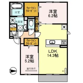 ノア・パークくさべ B棟【3階】の間取り