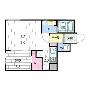 北海道札幌市東区北十八条東1丁目【マンション】の間取り