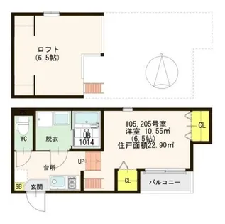 スクリーア箕輪【2階】の間取り