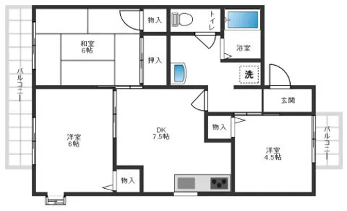アルカディア真上台A棟【101号室】の間取り