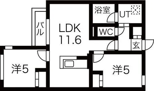 メニーズコート発寒中央【1階】の間取り