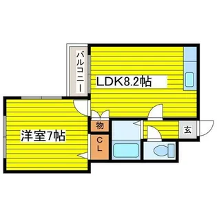 北海道札幌市東区北十九条東8丁目【マンション】の間取り