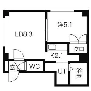 北海道札幌市東区北十九条東14丁目【マンション】の間取り