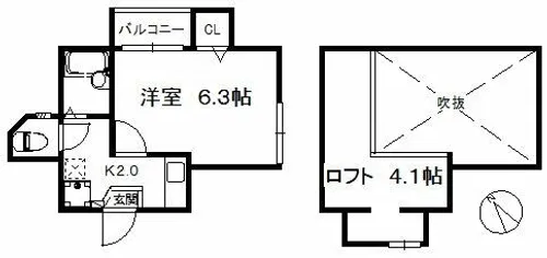クリスタルハーモニー別府 46【1階】の間取り